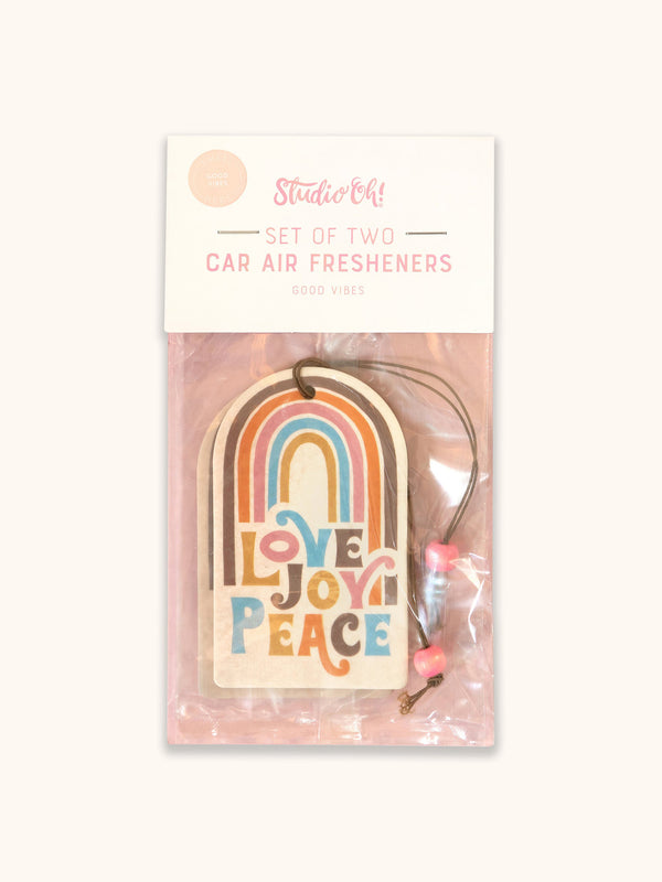 Studio Oh Love Joy Peace Rainbow Car Air Freshener