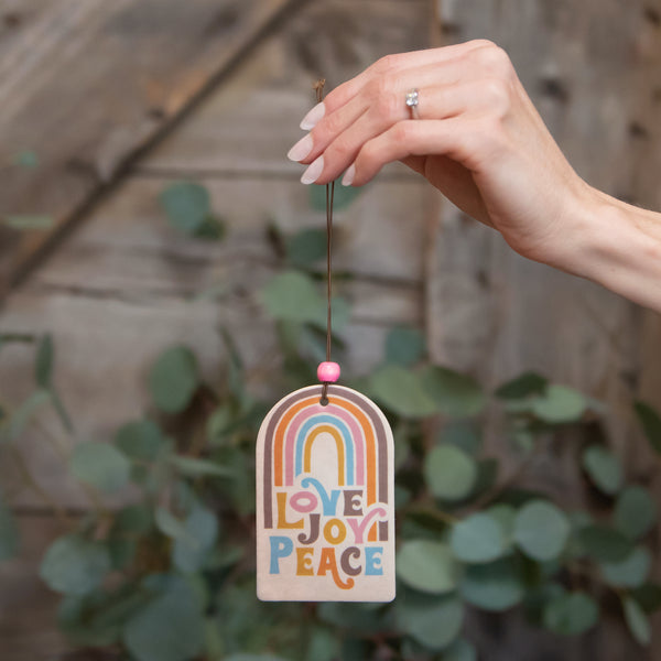 Studio Oh Love Joy Peace Rainbow Car Air Freshener
