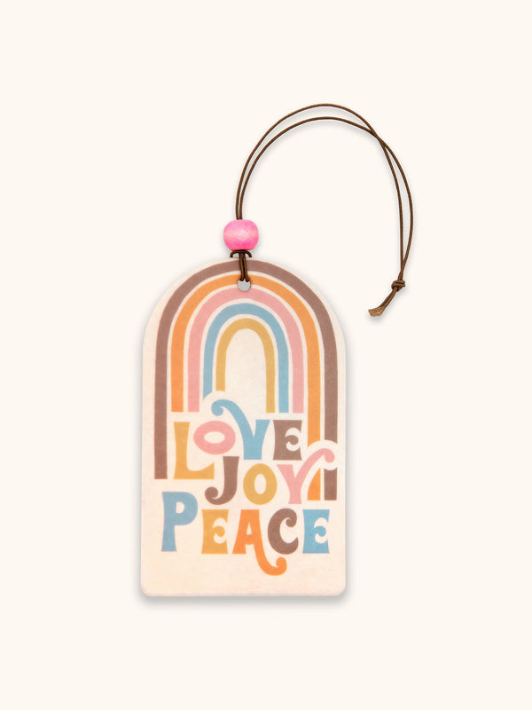 studio oh Love Joy Peace Rainbow Car Air Freshener