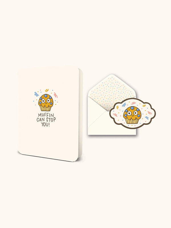 studio oh Muffin Can Stop You Deluxe Greeting Card