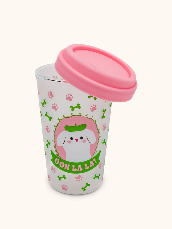 studio oh Ooh La La Pooch Glass Coffee Tumbler