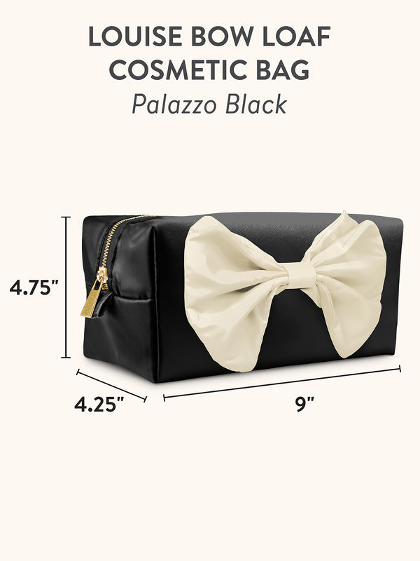 Studio Oh Palazzo Black Louise Bow Cosmetic Bag