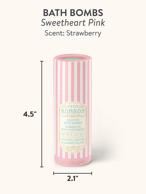Studio Oh Petit Bon Bon Sweetheart Pink Bath Bombs