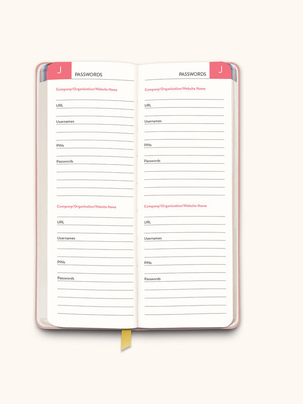 Studio Oh Pink Password Jotter Journal