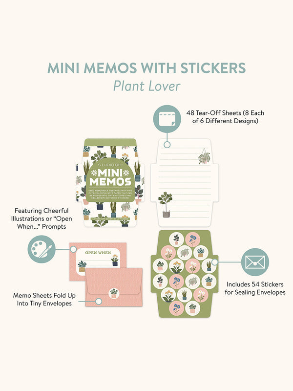Studio Oh Plant Lover Mini Memo With Stickers