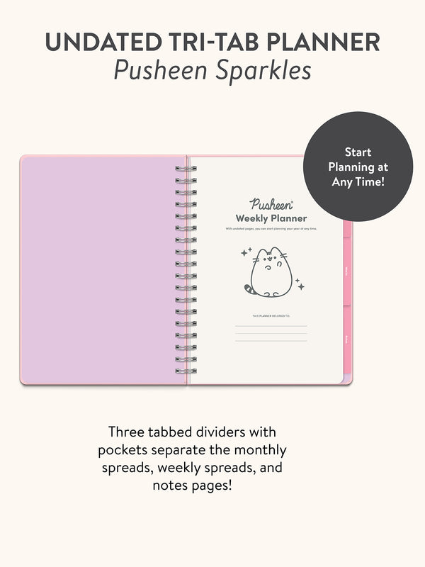 Studio Oh Pusheen Sparkles Undated Tri-Tab Planner