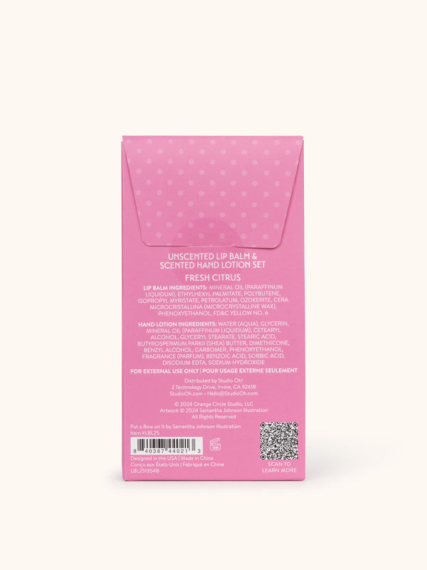 Studio Oh Put A Bow On It Lip Balm & Hand Lotion Set