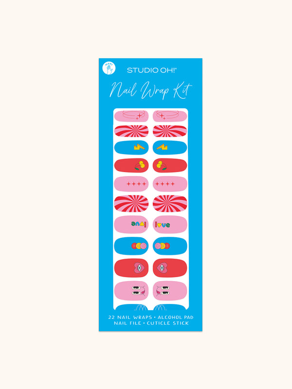 studio oh Retro Vibes Mani Nail Wrap Kit