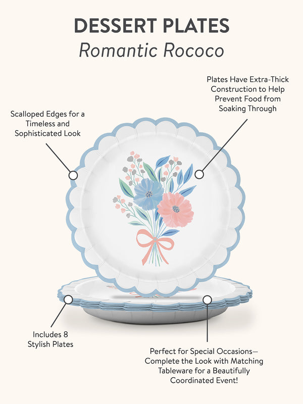 Studio Oh Romantic Rococo Scalloped Dessert Plates
