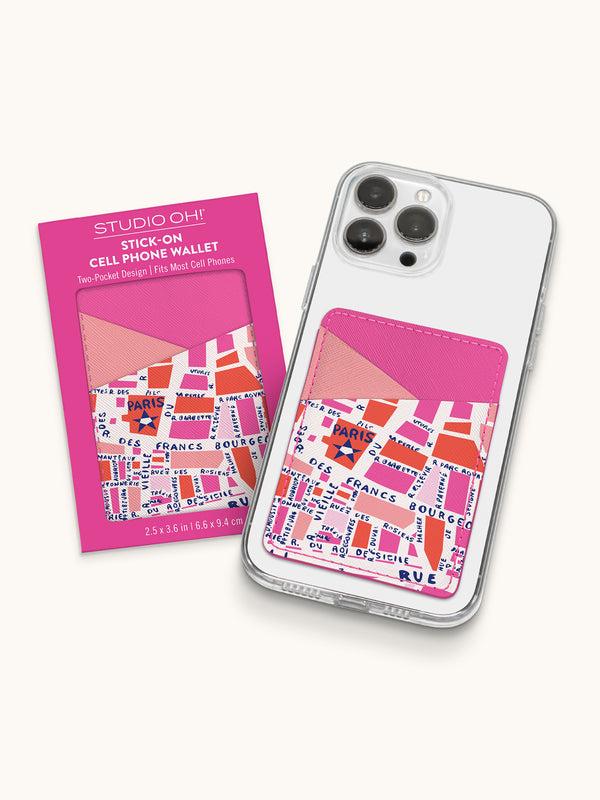 Studio Oh Rues De Paris Stick-On Cell Phone Wallet
