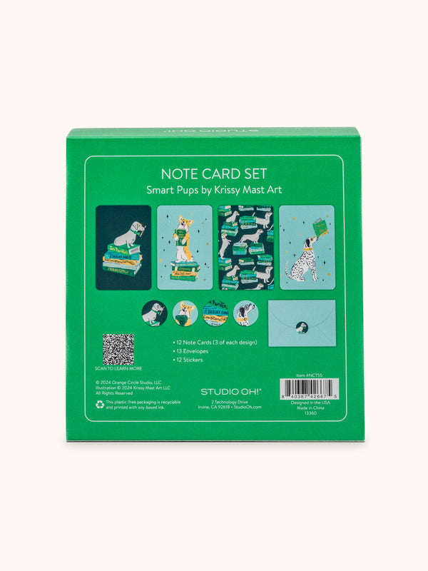 Studio Oh Smart Pups Note Card Set With Stickers