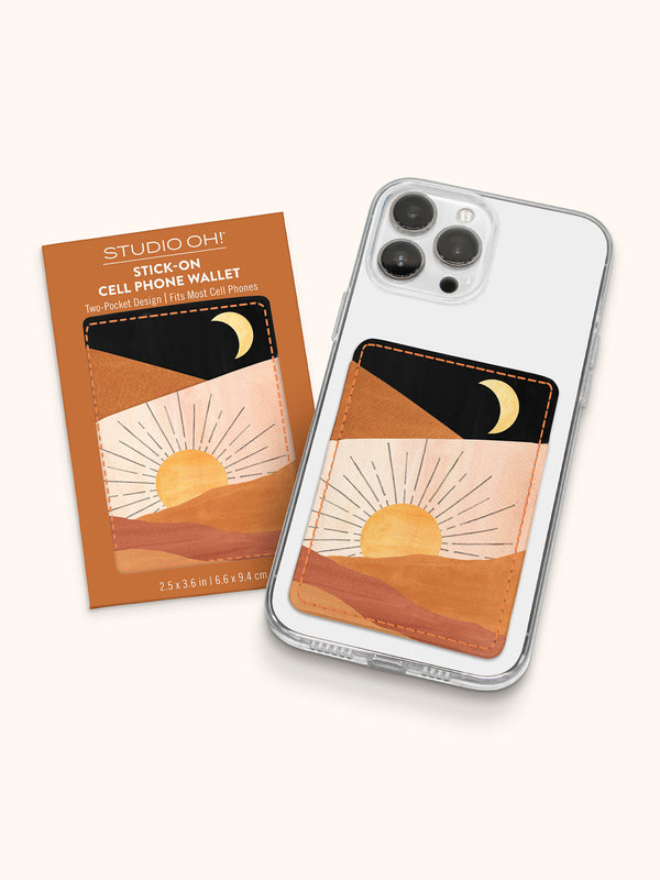 Studio Oh Sunrise Moon Stick-On Cell Phone Wallet