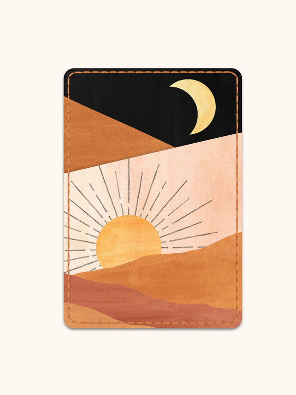 studio oh Sunrise Moon Stick-On Cell Phone Wallet