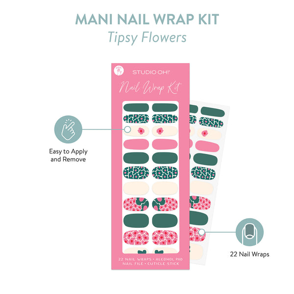 Studio Oh Tipsy Flowers Mani Nail Wrap Kit