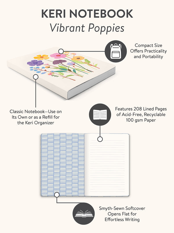 Studio Oh Vibrant Poppies Keri Notebook