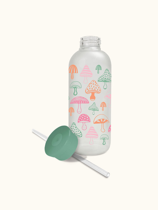 Studio Oh Wild Realm Glass Water Bottle With Straw