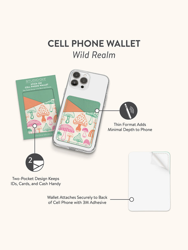 Studio Oh Wild Realm Stick-On Cell Phone Wallet