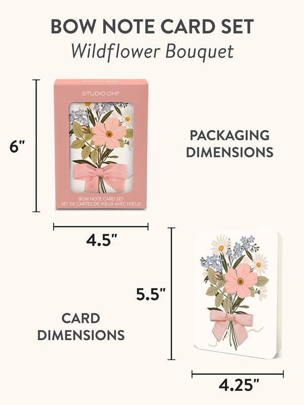 Studio Oh Wildflower Bouquet Bow Note Card Set