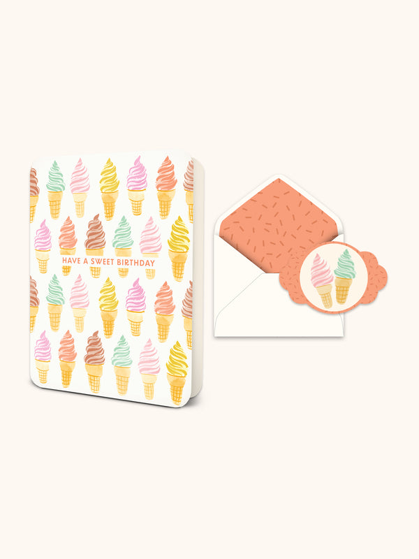 studio oh Sweet Birthday Cones Deluxe Greeting Card