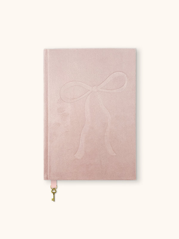 studio oh Sweetheart Pink Bow Olivia Velvet A5 Journal