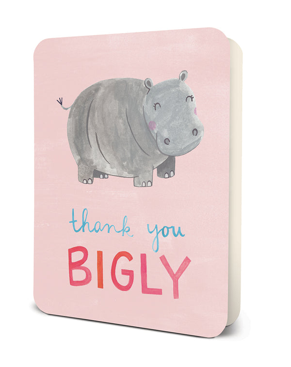studio oh Thank You Bigly Hippo Deluxe Greeting Card