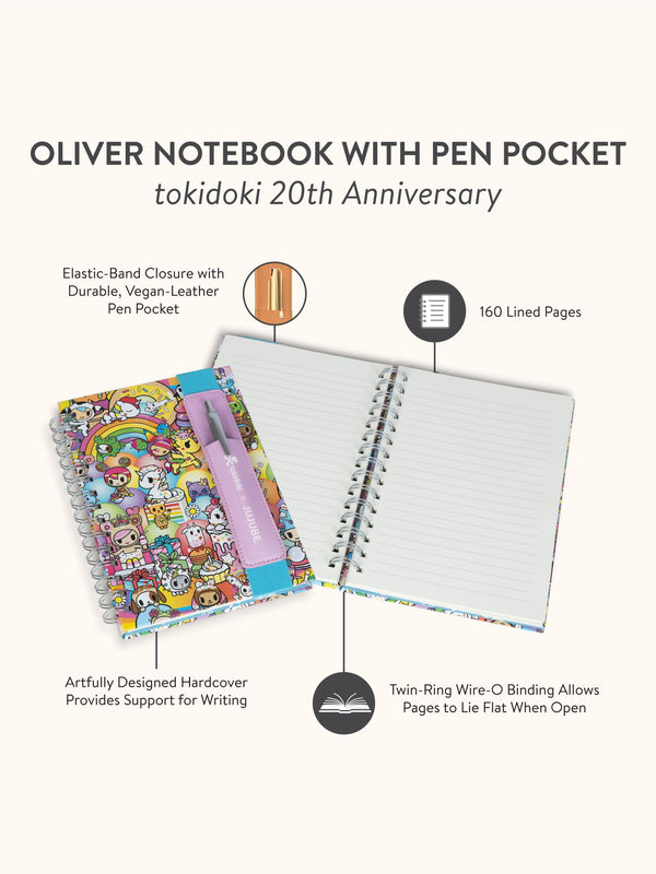 Studio Oh Tokidoki 20th Anniversary Oliver Notebook With Pen Pocket