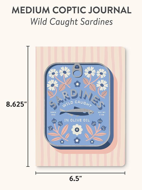 Studio Oh Wild Caught Sardines Medium Coptic-Bound Journal