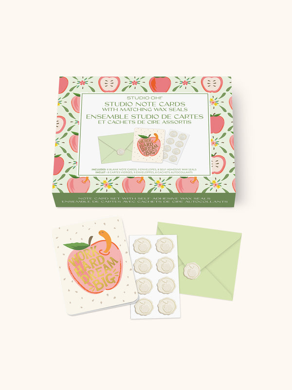 studio oh Work Hard Dream Big Studio Notecards with Matching Wax Seals