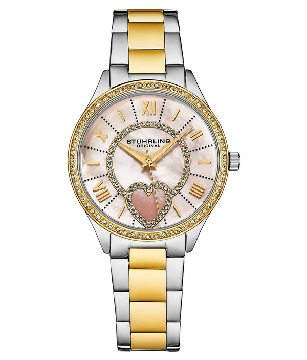 stührling Gold Saylor 4019 Mother of Pearl Quartz Classic 38mm