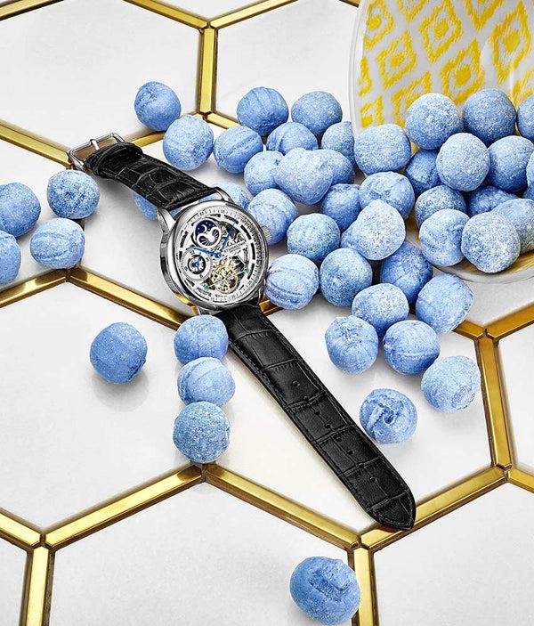 Stührling Stührling 3917 Automatic 43mm Skeleton Dual Time Watch