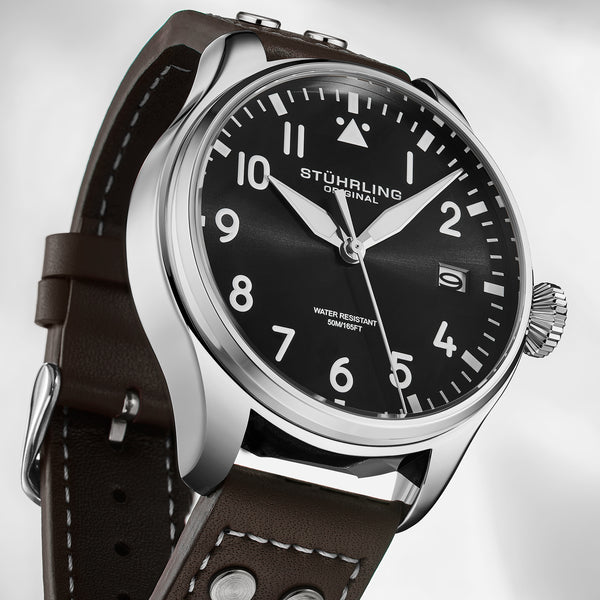 Stührling Stührling Airman 4078 Quartz Men’s 43mm Pilot Watch