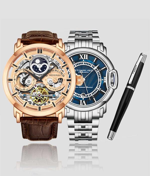 stührling Stührling Automatic Dual Time Anatol Swiss Automatic Sion and Stürhling Signature Pen