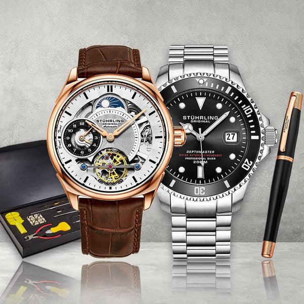 stührling Stührling Executive Diver & Skeleton Gift Set stührling Stührling Executive Diver & Skeleton Gift Set