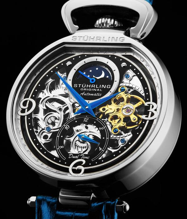 Stührling Stührling Modena 3954 Dual Time Automatic 46mm Skeleton