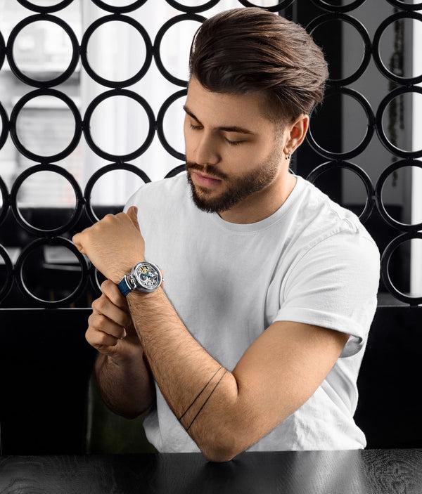 Stührling Stührling Modena 3954 Dual Time Automatic 46mm Skeleton