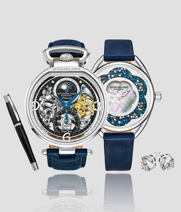 stührling Stührling Romantic Flair Gift Set with Signature Pen and Stud Earring