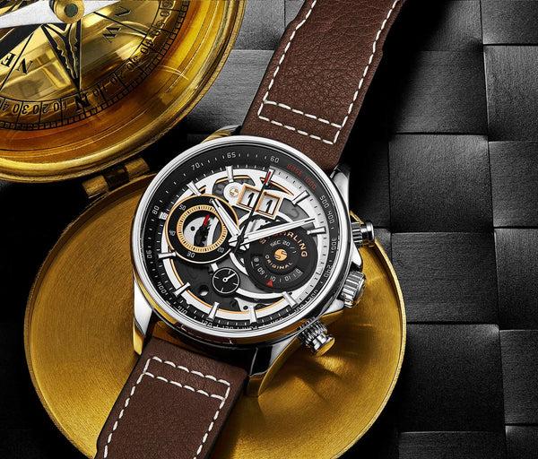 Stührling Stührling Stührling Ace Aviator Chronograph & Tachymeter 923 Quartz 45mm