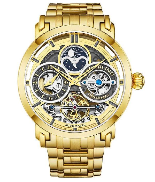 Stührling Stührling Stunning Gold Combo Skeletons Duo With Signature Pen And Stud Earring