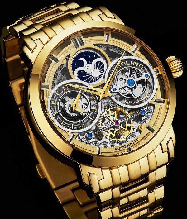 Stührling Stührling Stunning Gold Combo Skeletons Duo With Signature Pen And Stud Earring