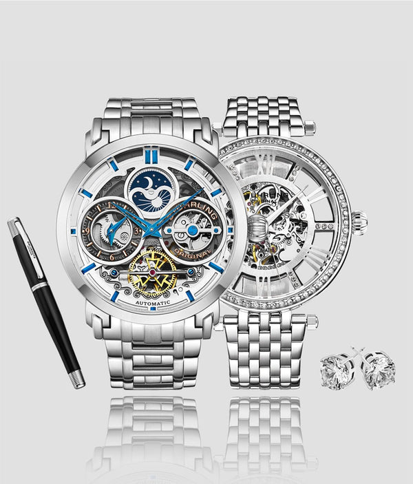 stührling Stührling Stunning Skeletons Duo with Signature Pen and Stud Earring