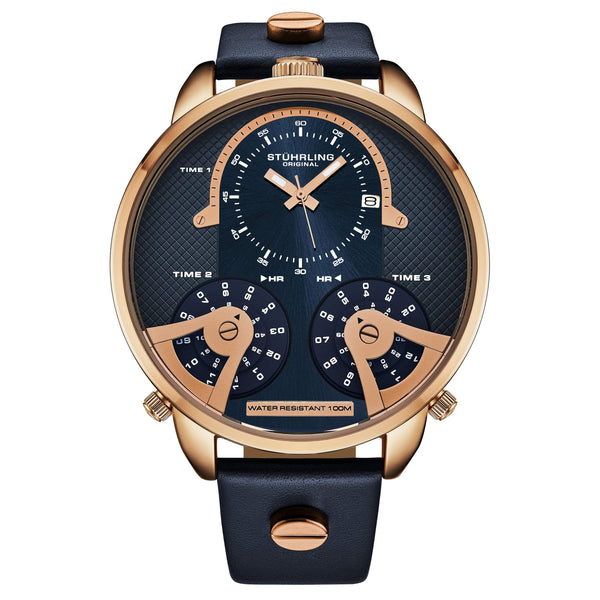 Stührling Stührling TerraTime Triple-Time 4051 Quartz 50mm