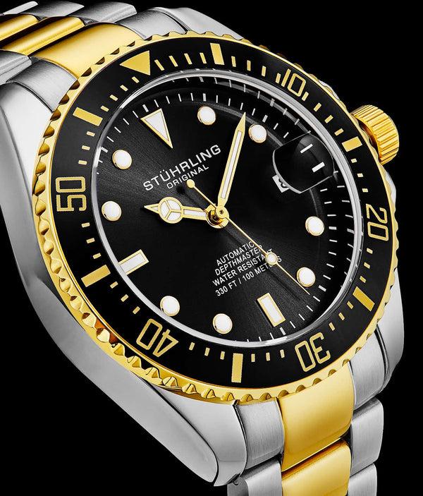 Stührling Stührling Two Tone Gold Japanese Automatic Depthmaster 42mm Diver