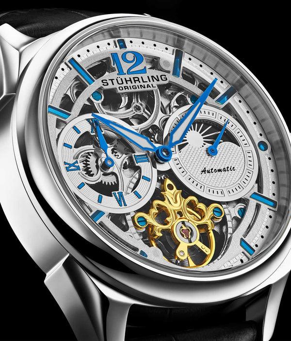 Stührling Stührling Vanguard 1019 Dual Time Automatic 42mm Skeleton