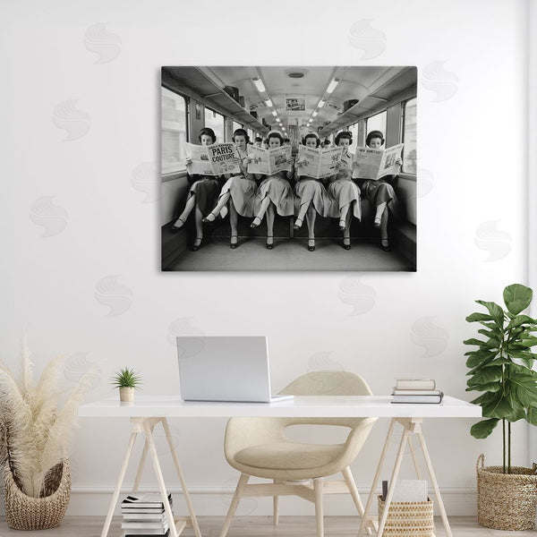 Stupell Industries A Barefoot Stylist | Newsprint Ladies On Train