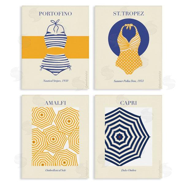 stupell industries A Barefoot Stylist | Retro Beach Vacation Elements Wall Art