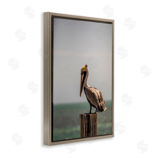 Stupell Industries Aaron Matheson | Nautical Landscape Pelican Wall Art