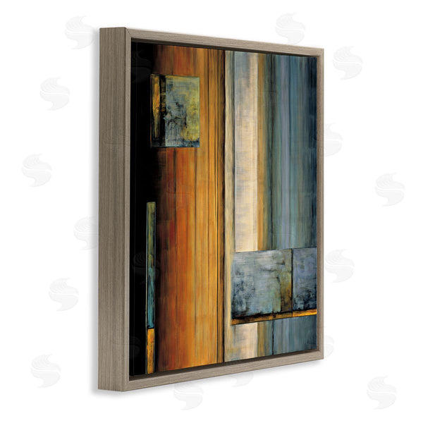 Stupell Industries Aaron Summers | Abstract Layered Rectangular Shapes Orange White Blue Wall Art