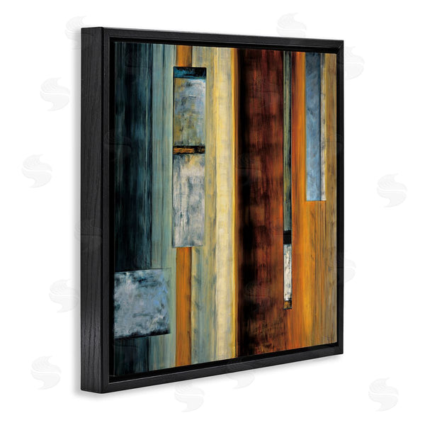 Stupell Industries Aaron Summers | Rustic Rectangular Abstraction Brown Orange Blue Wall Art