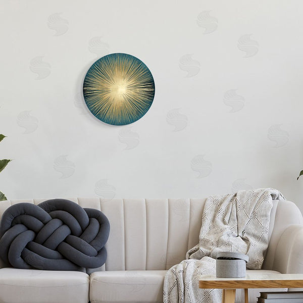Stupell Industries Abby Young | Abstract Deco Sunburst Blue Wall Art