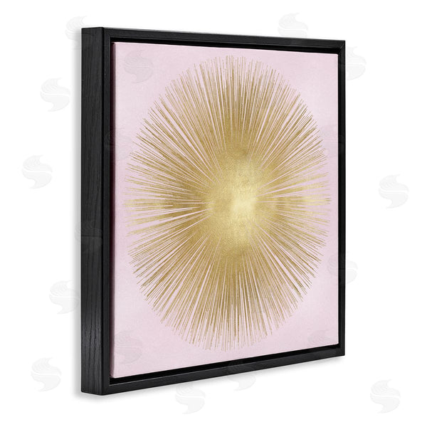 Stupell Industries Abby Young | Minimal Abstract Glam Sunburst Lines Over Pink Wall Art